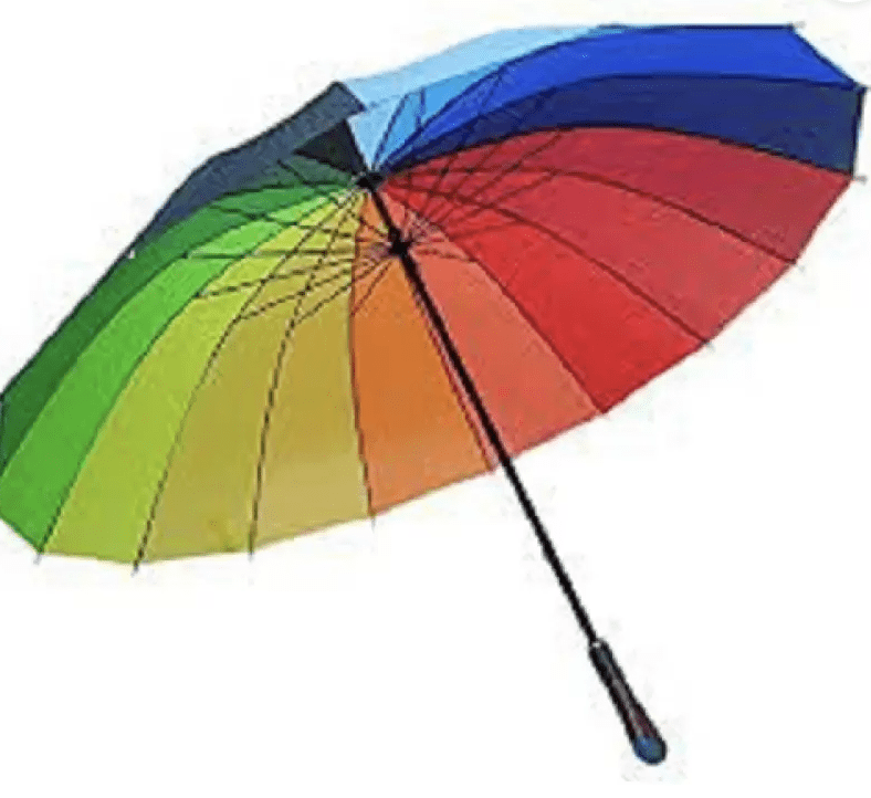 Rainbow Umbrella Rain High Density Heavy Canopy for Resistant A2 Umbrella (Multicolor)
