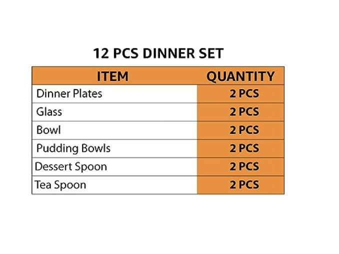 Shri & Sam Designer Stainless Steel Delight Laser Bloom Dinner Set, 12 Pieces